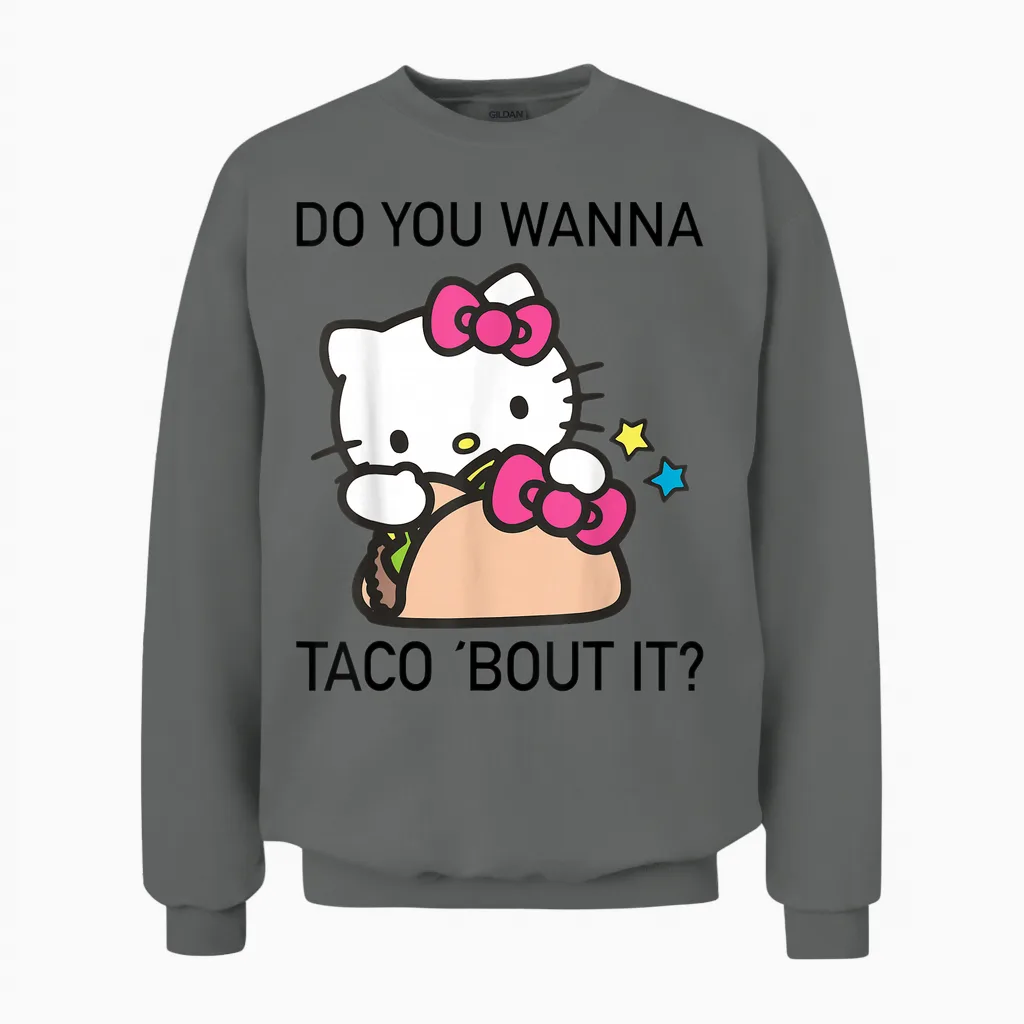 Hello Kitty "taco 'bout It" Cat Lovers Unisex Sweatshirt in Graphite Heather