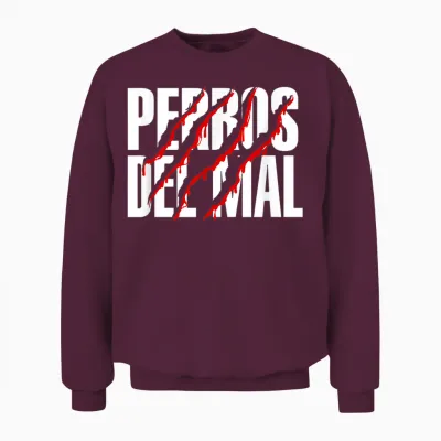 Perros Del Mal Red Claw Spanish Dog Quote Unisex Sweatshirt - Maroon
