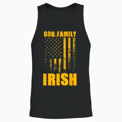 Notre Dame Irish God. Family. Vintage Usa Unisex Tank Top - Black