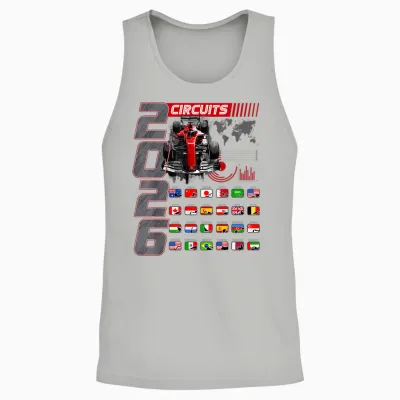 2026 Calendar for Racing Car Unisex Tank Top - Ash