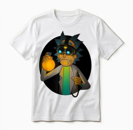 Rick and Morty Shirt Scientist Experiment Unisex T-Shirt in White