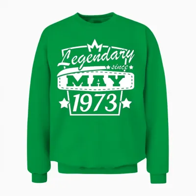 May 1973 Retro Birthday Unisex Sweatshirt - Irish Green