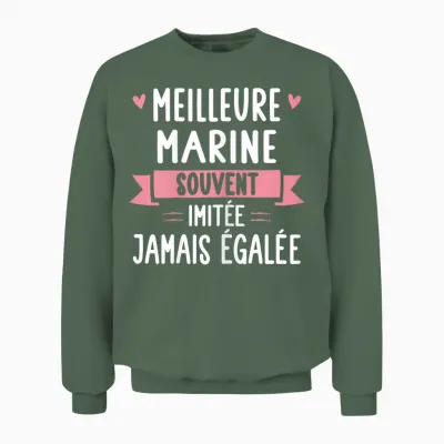 Femme Unique Humour Cadeau Personnalisé Prénom Marine Unisex Sweatshirt - Military Green