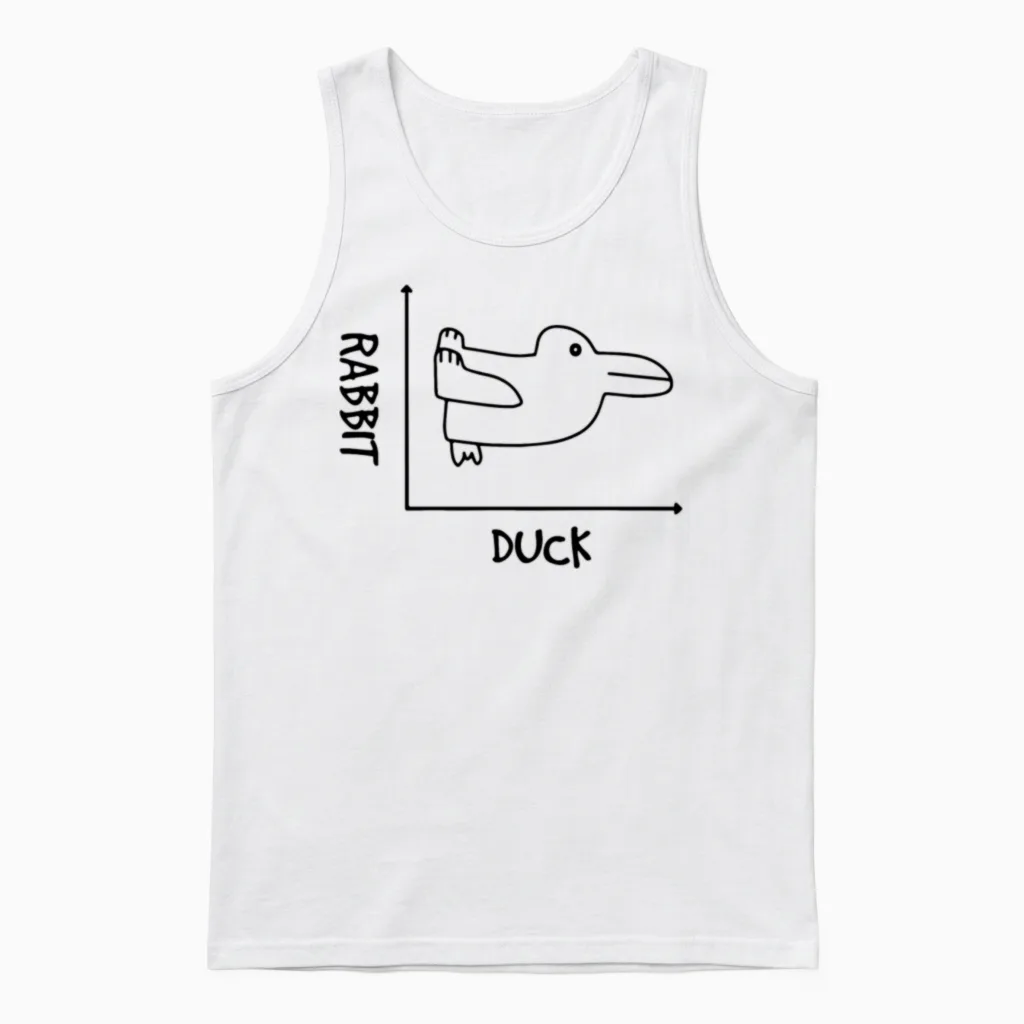 Graph Duck Rabbit Math Quote School Gift Unisex Tank Top in White