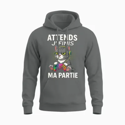 Wait I'm Finishing My Party Geek Video Games Chat Gamer Unisex Hoodie - Graphite Heather