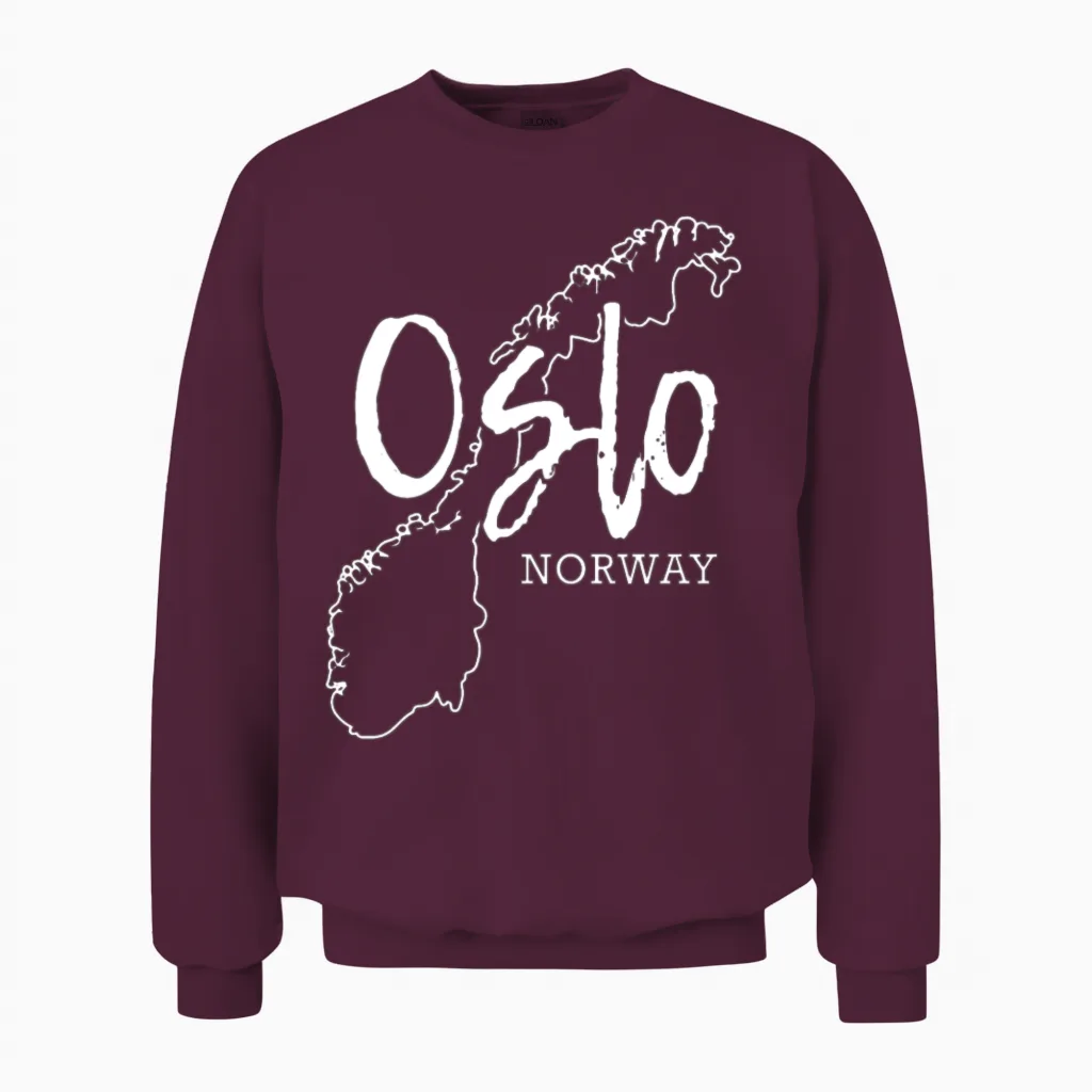 Oslo, Norway, Gift, Gift Idea Unisex Sweatshirt in Maroon