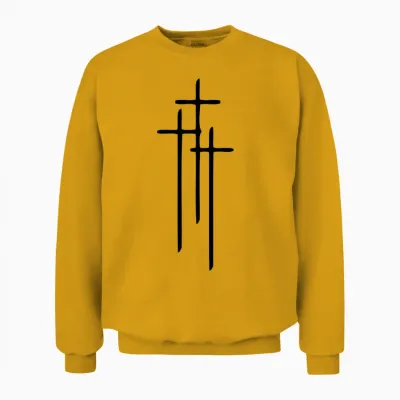 3 Crosses ( Vector Graphic ) Unisex Sweatshirt - Gold