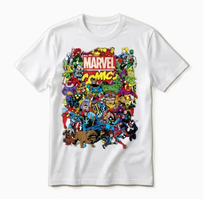 Marvel Comics Retro Classic Avengers Heroes Group Shot Unisex T-Shirt - White