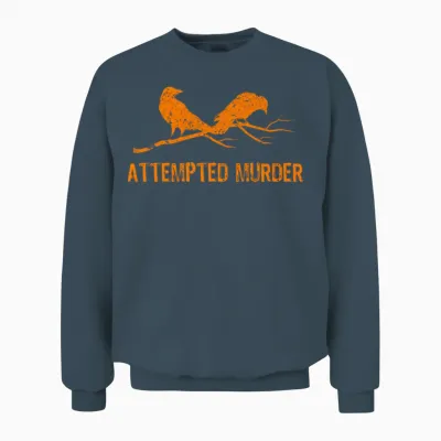 Crows Attempted Murder Funny Crow Meme Bird 1wh9 Unisex Sweatshirt - Dark Heather