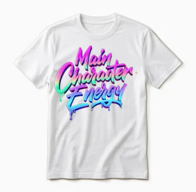 Main Character Energy - Bold & Vibrant Statement Unisex T-Shirt - White