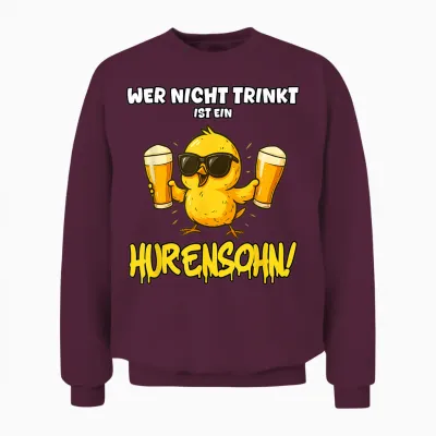 Hurensohn - Malle Outfit 2025 - Apres Ski, Rum & Bombe Unisex Sweatshirt - Maroon