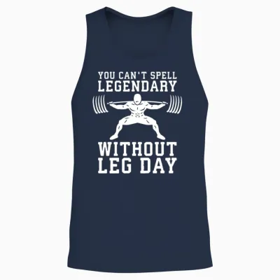 You Can't Spell Legendary Without Leg Day - Squat Unisex Tank Top - Navy