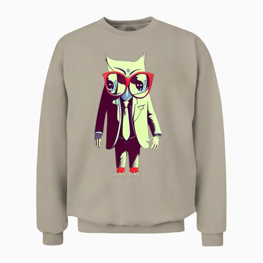 Owl Biz Unisex Sweatshirt in Sand