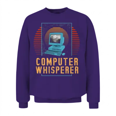 Retro Computer Whisperer Unisex Sweatshirt - Purple