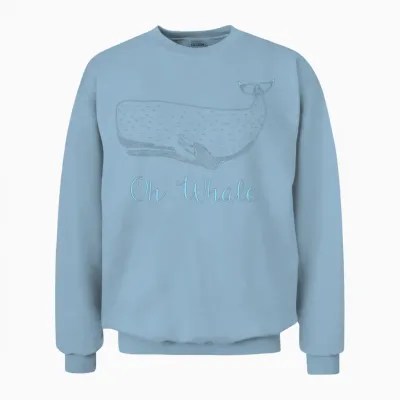 Whale - Oh Whale Unisex Sweatshirt - Light Blue