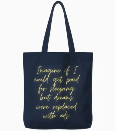 Funny Quotes Tote Bags - Navy
