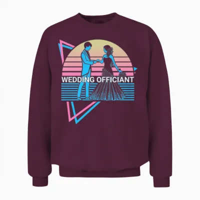 Wedding Officiant Retro Unisex Sweatshirt - Maroon
