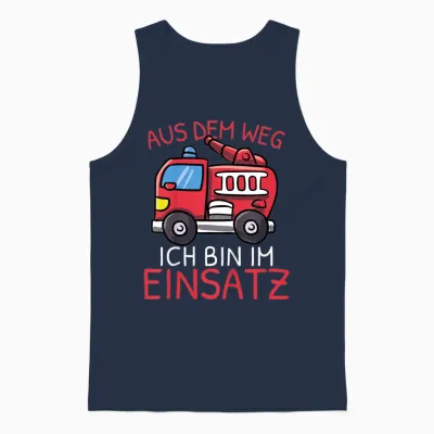 Children's Aus Dem Weg Bin Im Einatz Fire Engine Boys' T-Shirt, Black Unisex Tank Top - Navy