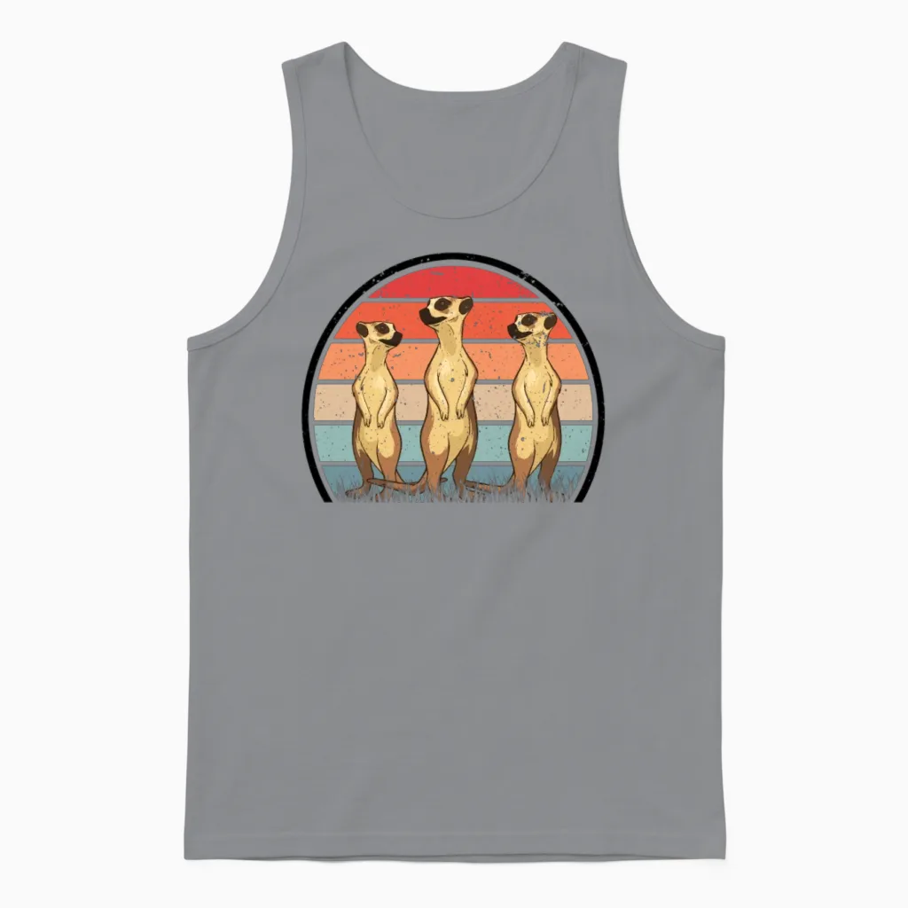 Meerkat Vintage Retro Unisex Tank Top - Sport Grey