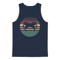 Crabbing Crab Retro Unisex Tank Top - Navy – 1