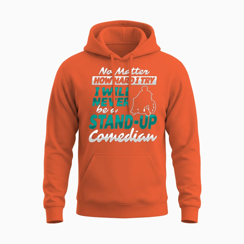 Wheelchair Disability Wheelchair Bound Unisex Hoodie in Orange