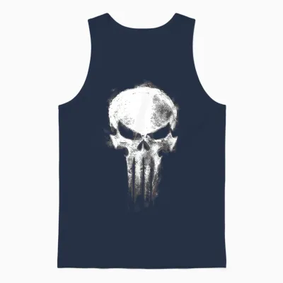 Marvel Daredevil Born Again Skull the Punisher Returns Unisex Tank Top - Navy