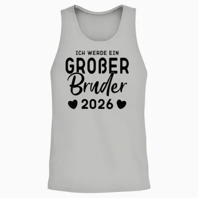 Kinder Ich Werde Ein Großer Bruder 2026, Großer Bruder 2026 T-Shirt, White Unisex Tank Top - Ash