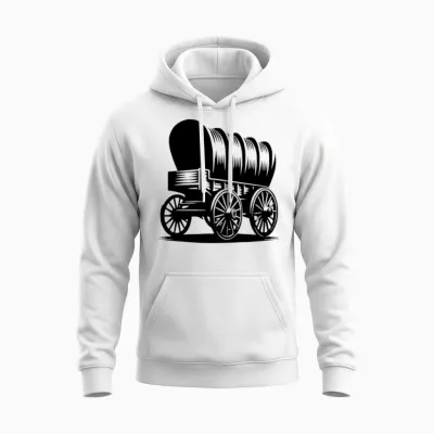 Covered Wagon for Horses Unisex Hoodie - White