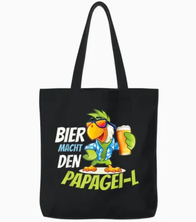 Bier Macht Den Papagei-L Lustiger Papageien Sommer Spruch Tote Bags - Black