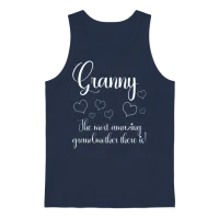 Granny the Most Funny — Grandma Unisex Tank Top - Navy – 1