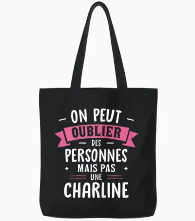 Femme Humour Copine Cadeau Personnalisé Bff Prénom Charline Tote Bags - Black
