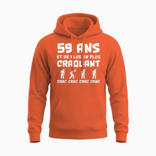 Birthday Gift Man 59 Years Funny Unisex Hoodie - Orange