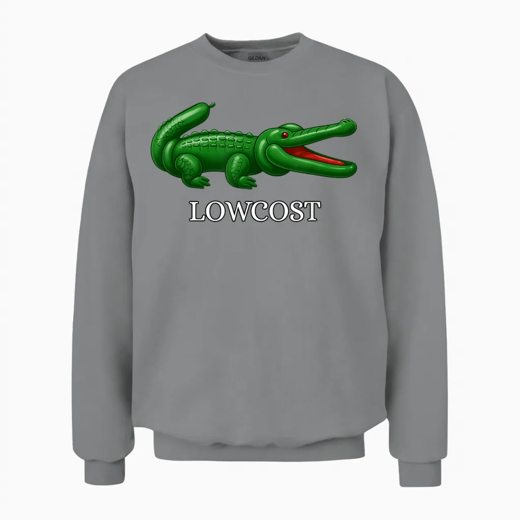 Lowcost Humour De Croco-Dile Unisex Sweatshirt in Sport Grey