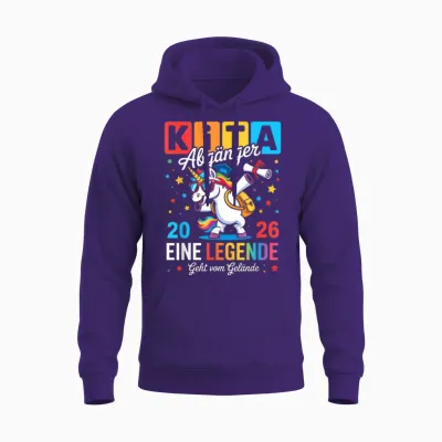 Kita Abgänger 2026 Einhorn Kindergarten Abschied Abschluss Unisex Hoodie - Purple