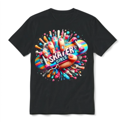 Skater Girls Unisex T-Shirt - Black