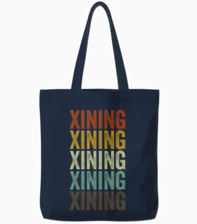Xining China Retro Vintage Tote Bags - Navy
