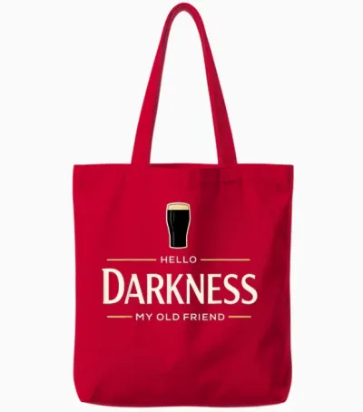 Hello Darkness My Old Friend Irish Beer St. Patrick's Day Tote Bags - Red