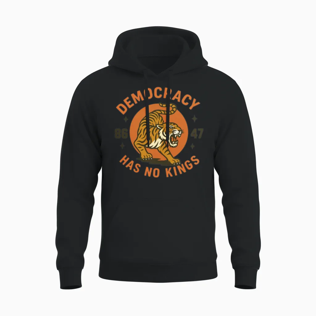 Democracy Has No Kings Unisex Hoodie in Black