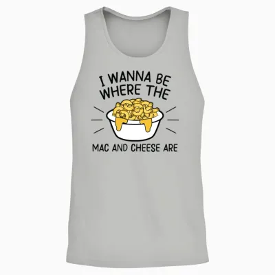 Funny Mac and Cheese Unisex Tank Top - Ash