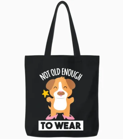 Dog Puppy Child Dog Lovers Funny Tote Bags - Black