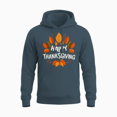 Happy Thanksgiving for Turkey Day Family Dinner Unisex Hoodie - Dark Heather