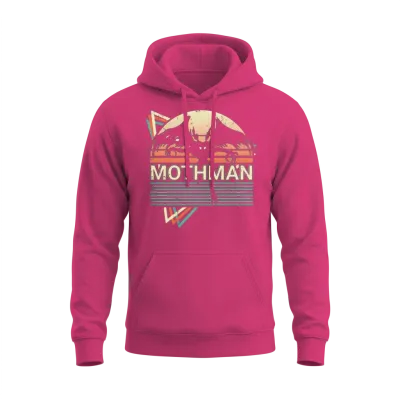 Mothman Cryptid Cryptozoology Retro Unisex Hoodie - Heliconia