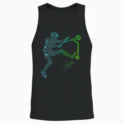 Scooter Stunt Scooter for Boys & Children Cool Scooter Stunt Unisex Tank Top - Black