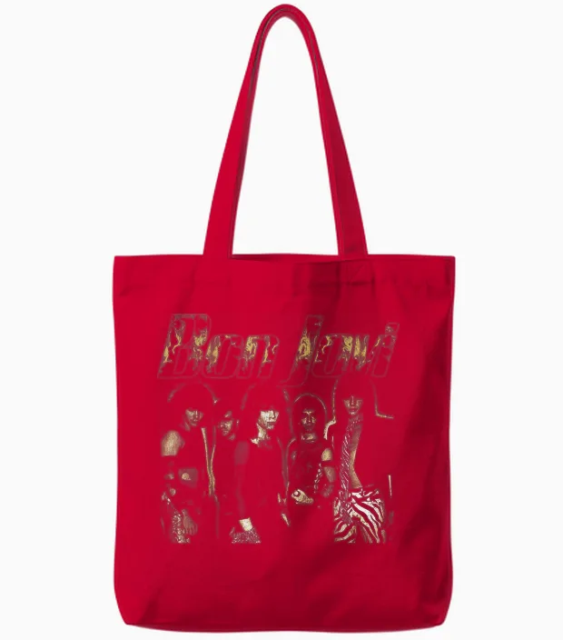 Official Bon Jovi Flames Tote Bags in Red