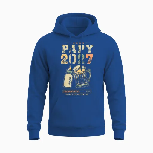 Future Grandpa 2027 Soon Grandpa Announcement Pregnancy Unisex Hoodie - Royal