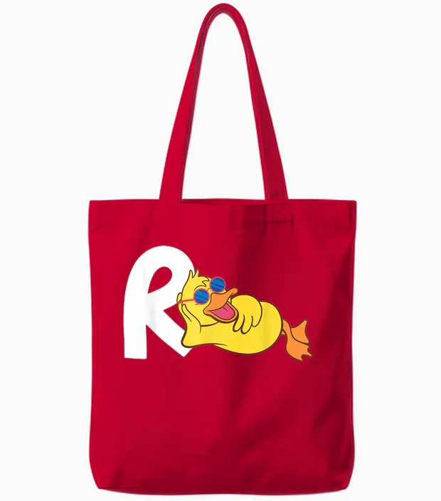 Pension Duck Funny Retirement Pension Pensioner Tote Bags in Red