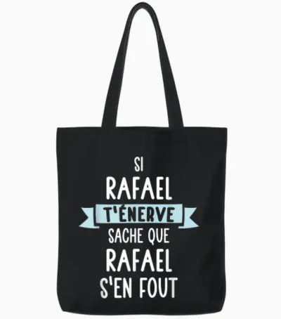 Gift Man Humour Name Personalized Rafael T-Shirt, Black, S Tote Bags - Black