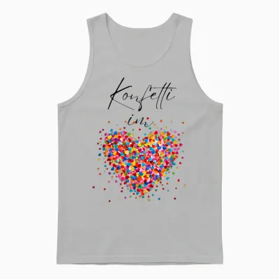 Confetti in the Heart Fancy Dress Carnival Costume Replacement Unisex Tank Top - Ash