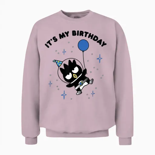 Badtz-Maru It's My Birthday Unisex Sweatshirt in Light Pink