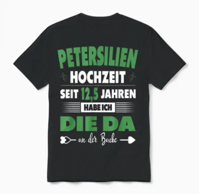 Men's 12.5 Wedding Anniversary Husband 12.5 Years Marriage Parsley Wedding T-Shirt, Black Unisex T-Shirt - Black